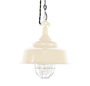 Enamel Oval Cage Ceiling Lamp CREAM