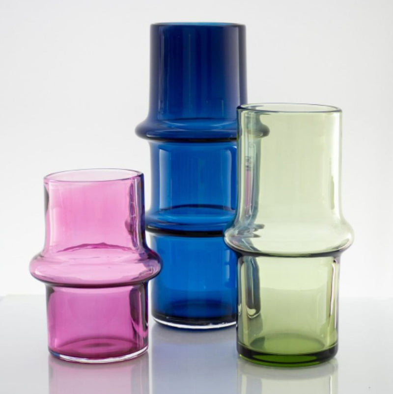 Stalk Blue Glass Vase