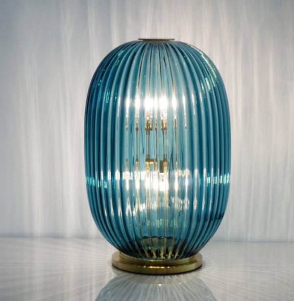 Ripple Blue Glass Lamp
