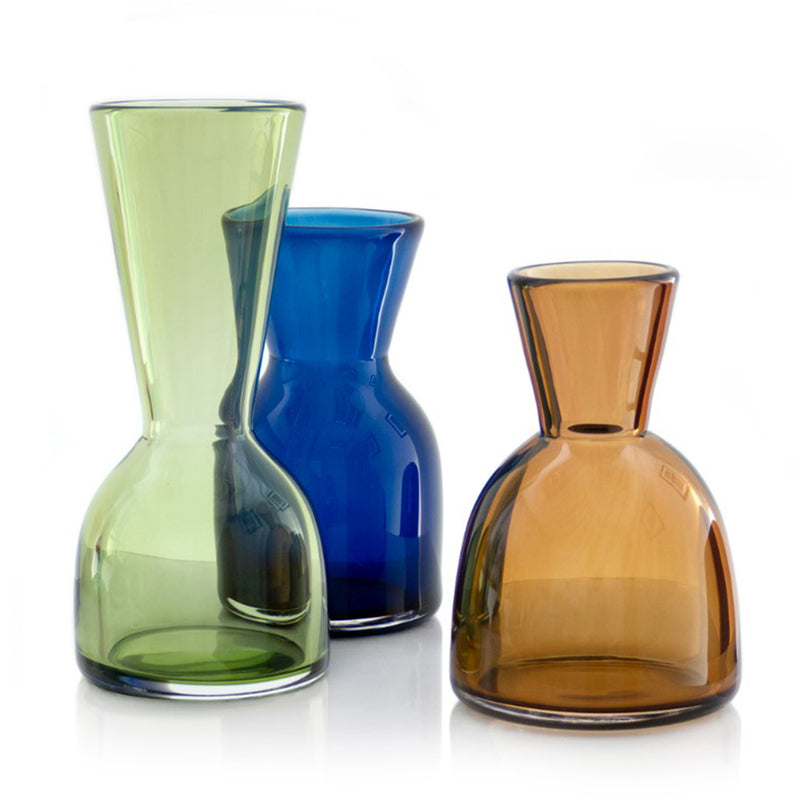 Funnel Blue Glass Vase
