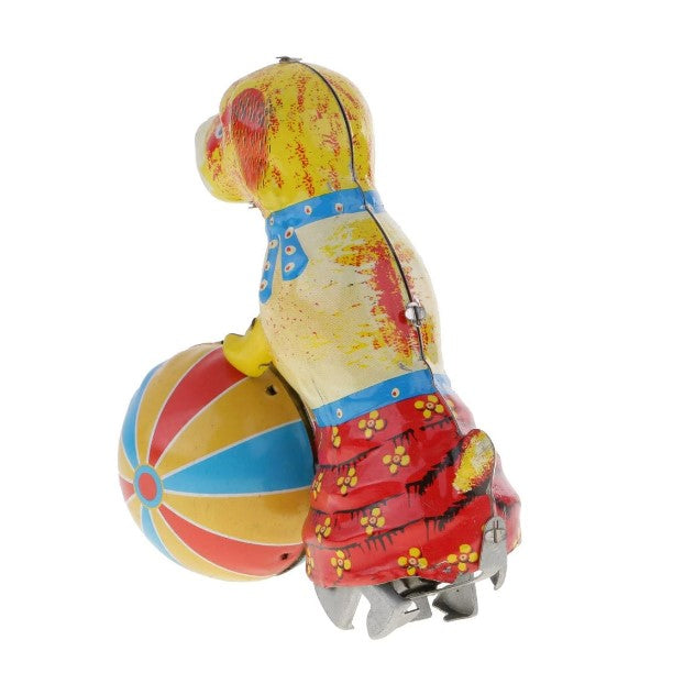 Collectible dog push the ball Tin toy