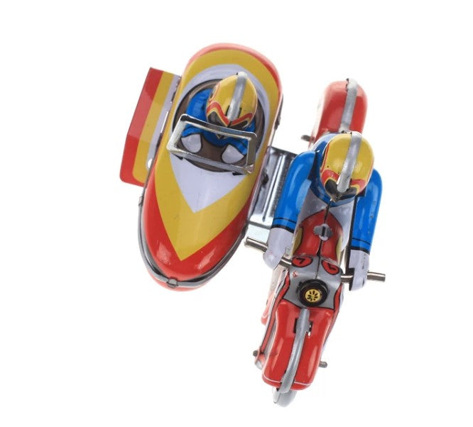 Collectible Motorcycle with side car Tin toy